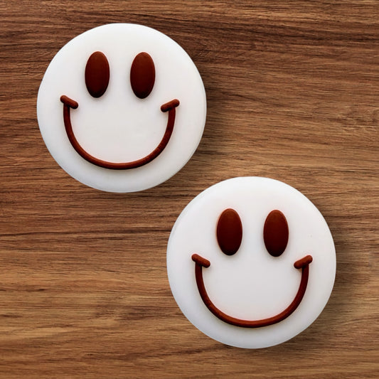 White & Brown Happy Face Focal