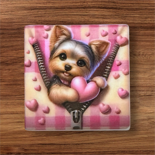 Yorkie With Heart Focal