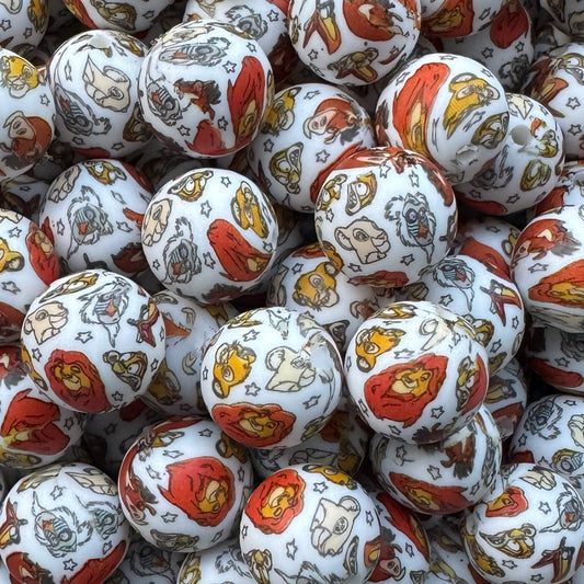 15mm Lion & Friends Silicone Bead