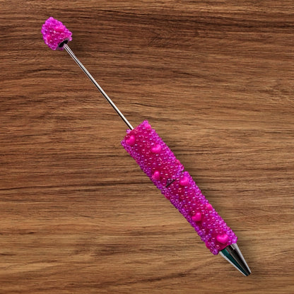 Fancy Beadable Pen With Hearts