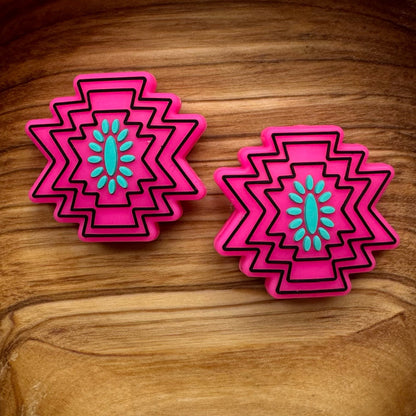 Hot Pink & Brown Western Aztec Design Focal