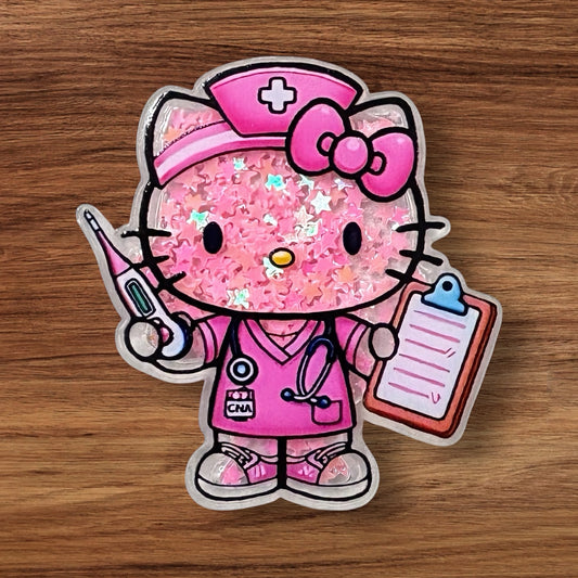 Nurse Kitty Acrylic Shaker Flatback