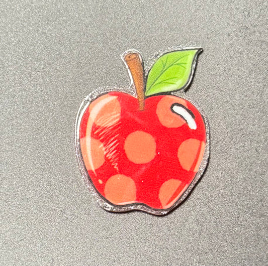 Polka Dot Apple Flatback