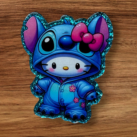 Blue Alien Kitty Acrylic Flatback