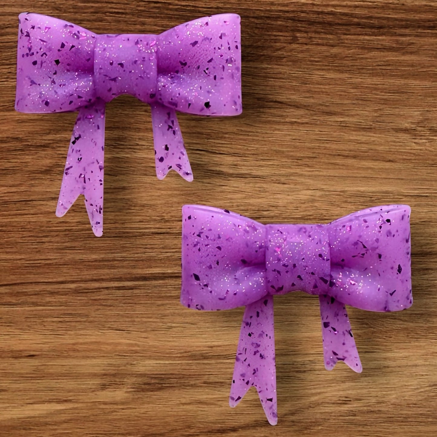 Purple Chunky Glitter Bow Focal/Straw Topper