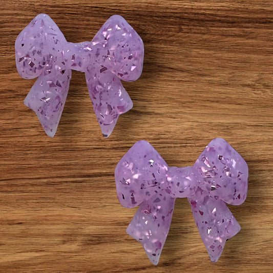 Light Purple Glitter Bow Focal