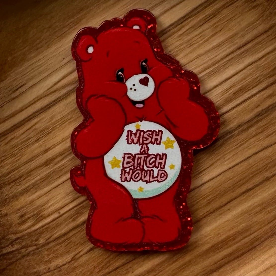 Red Swear Bear Acrylic Flatback