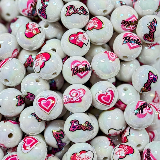 16mm Pink Girl Acrylic Bead