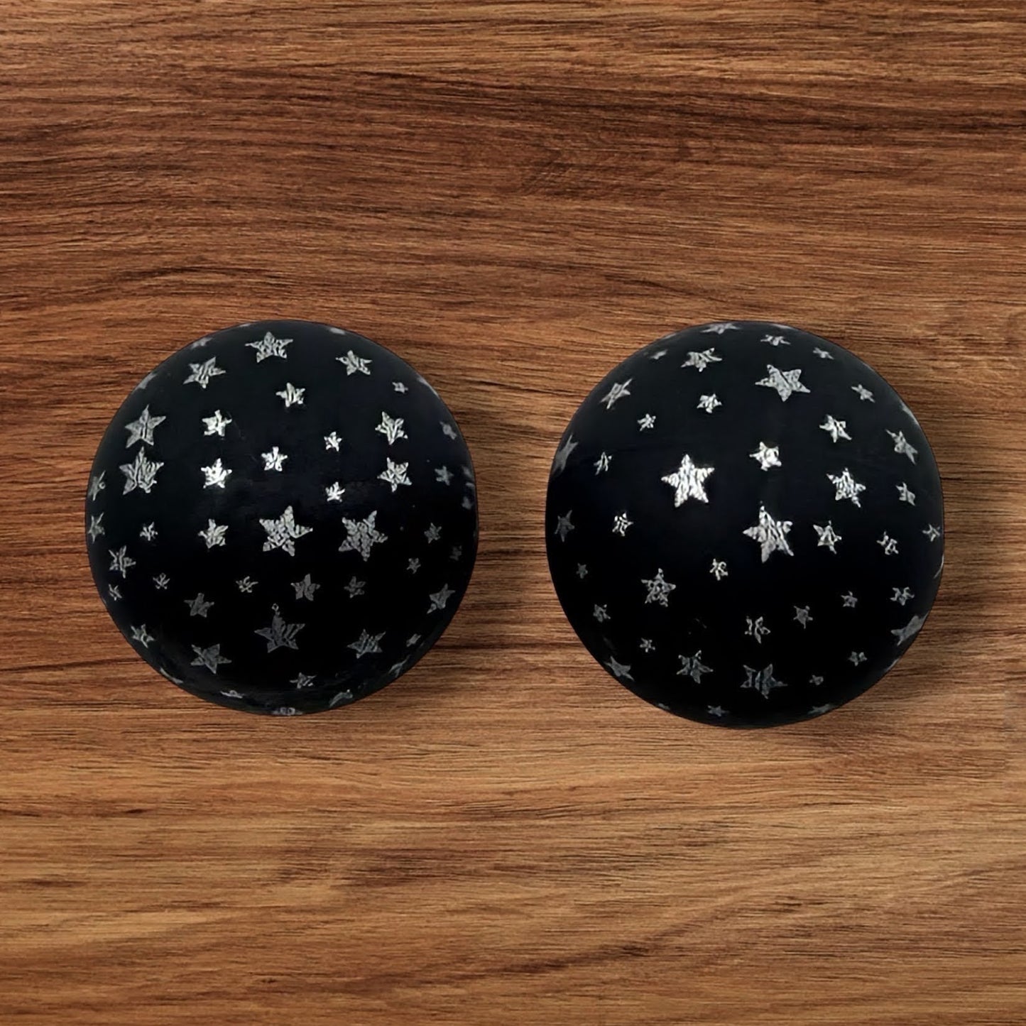 15mm Silver Stars Silicone Bead