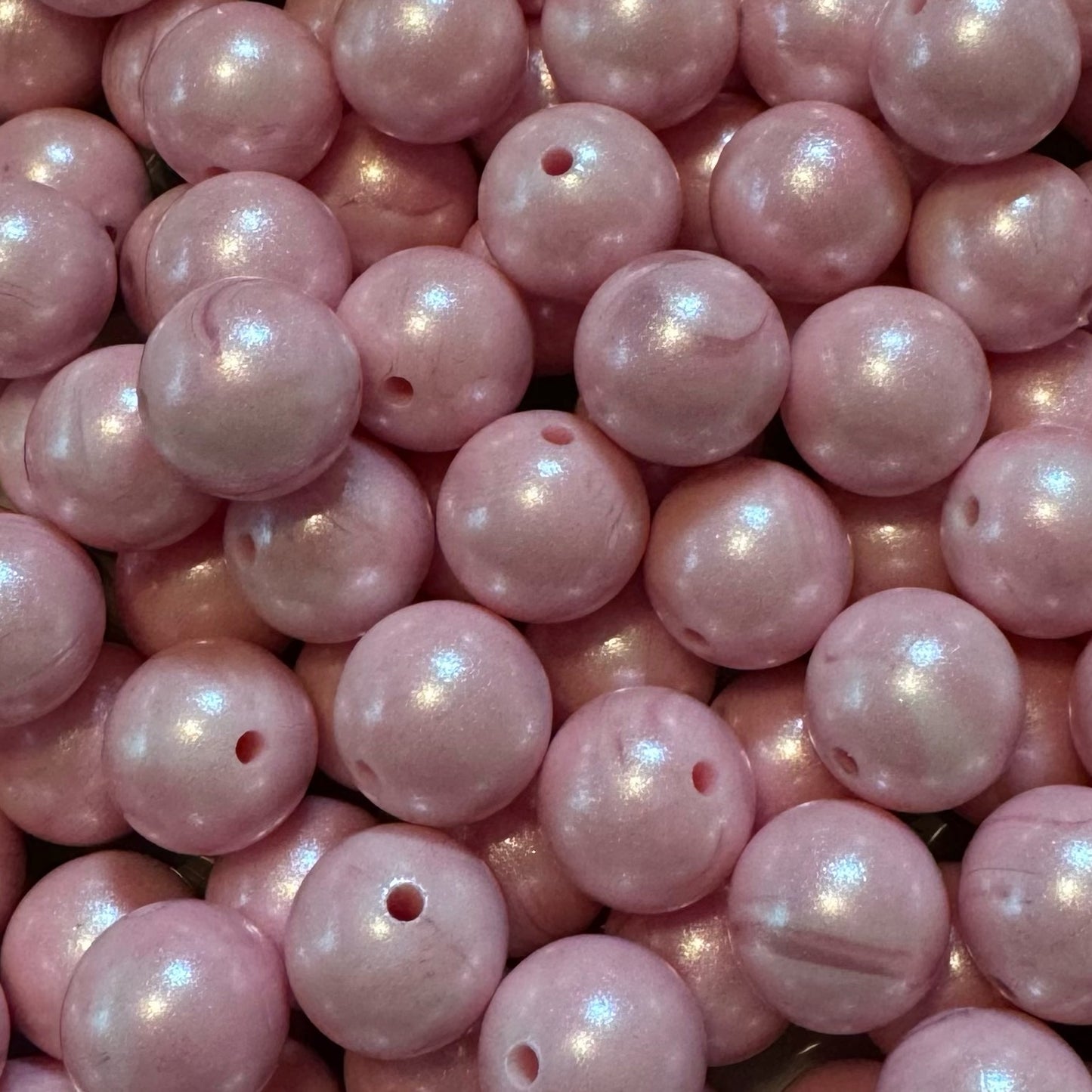 15mm Pink Swirl Chameleon Silicone Bead