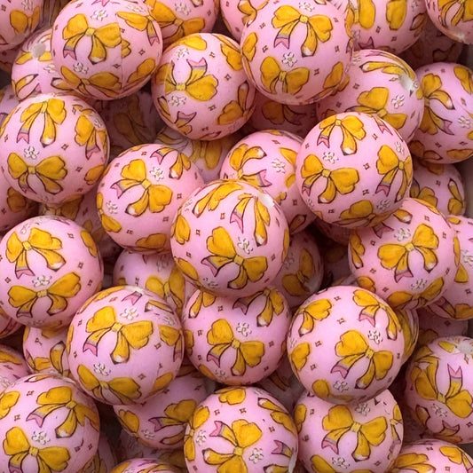 15mm Pencil Bow Silicone Bead