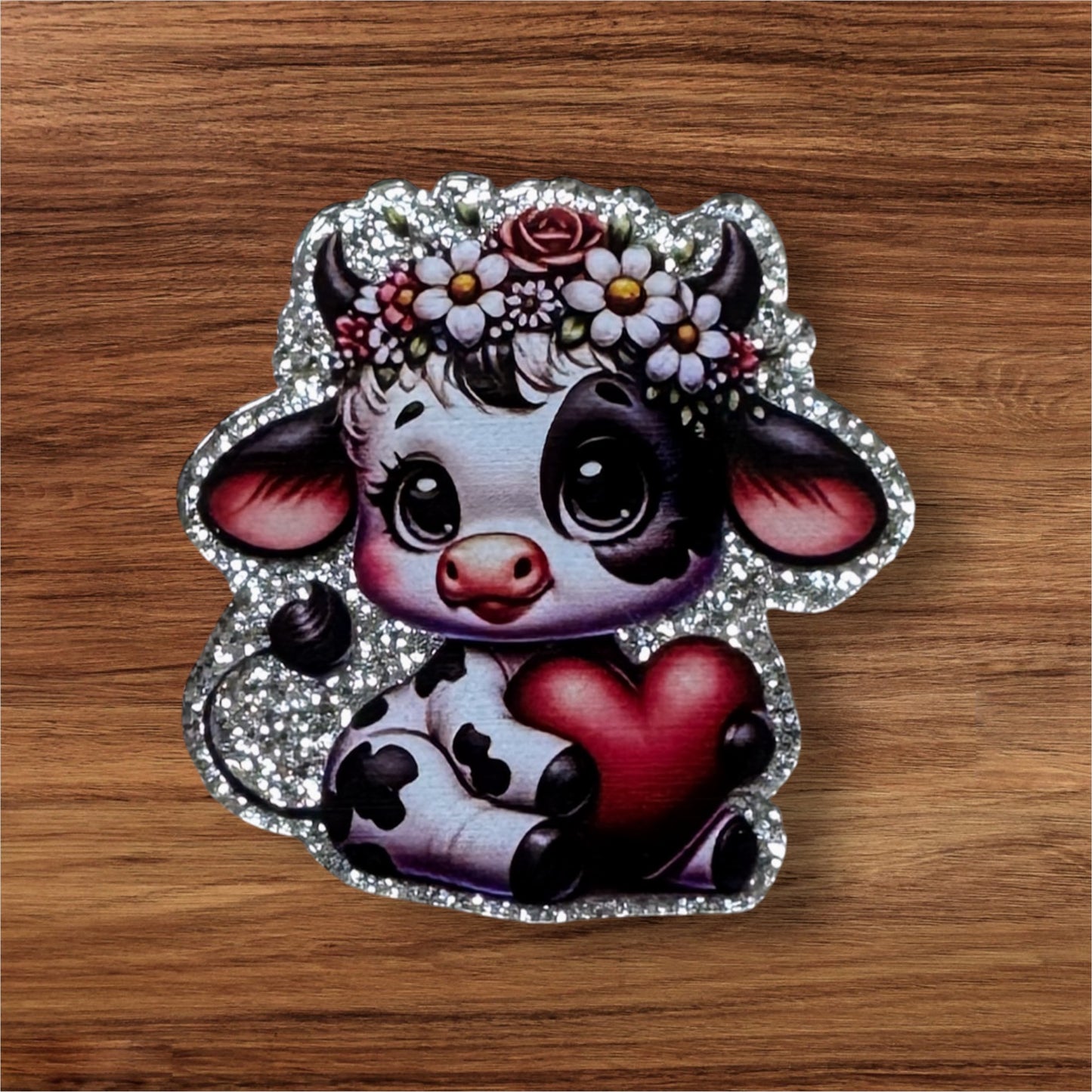 Cow With Heart Acrylic Flatback