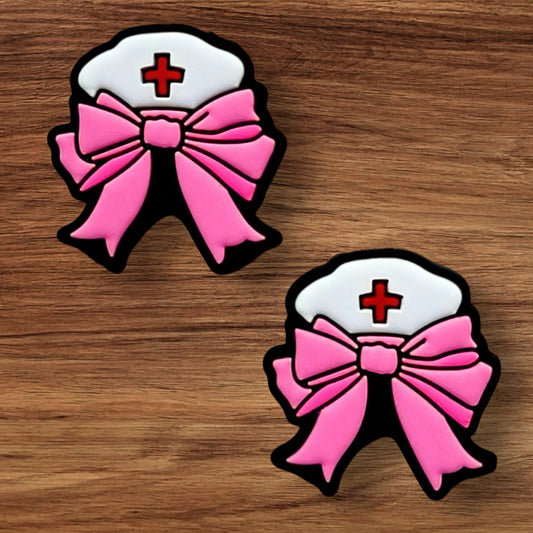 Nurse Cap With Pink Bow Focal
