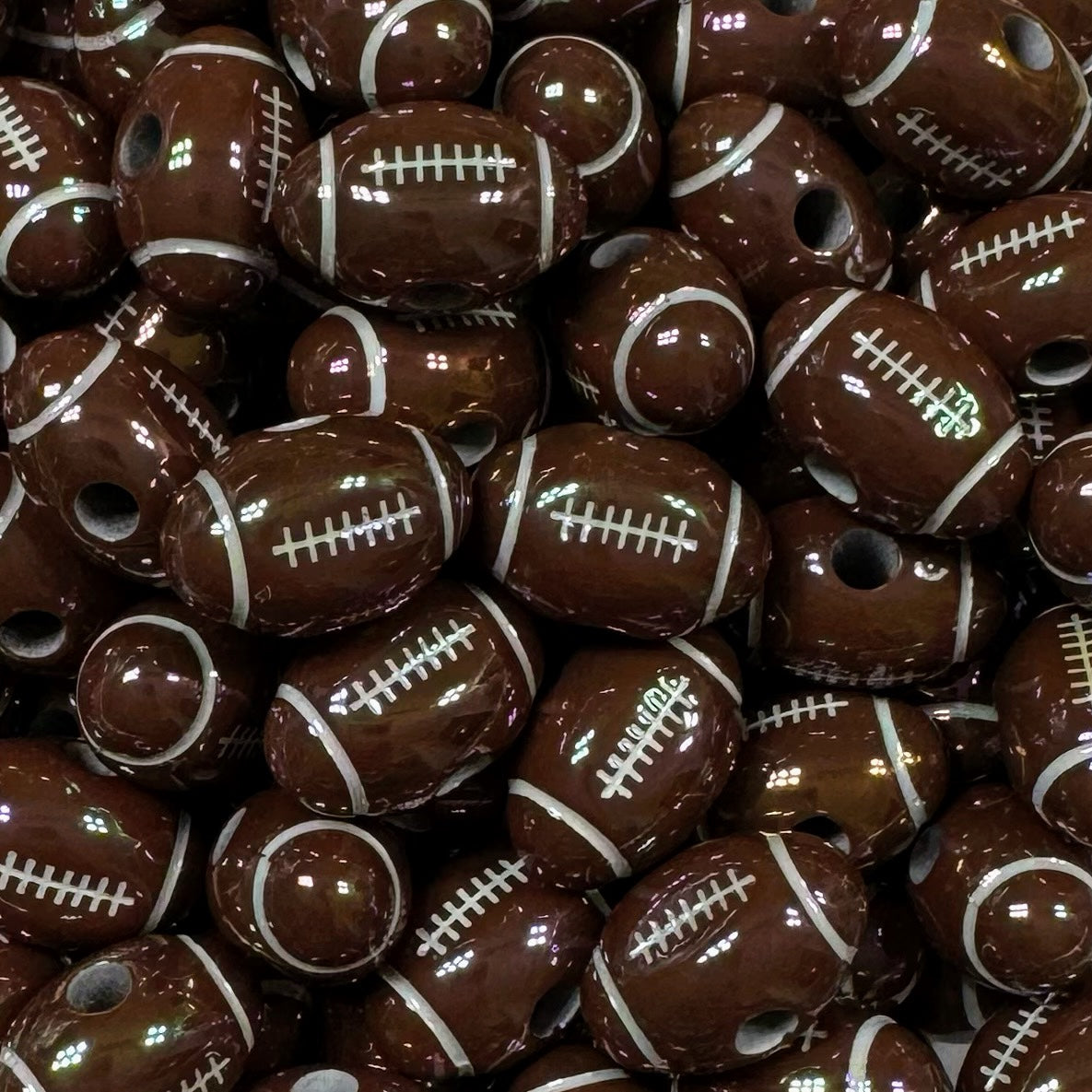 Acrylic Football Beads