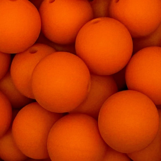 15mm Dark Orange Silicone Bead