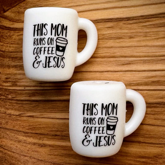 This Mom Runs on Coffee and Jesus Mug Focal