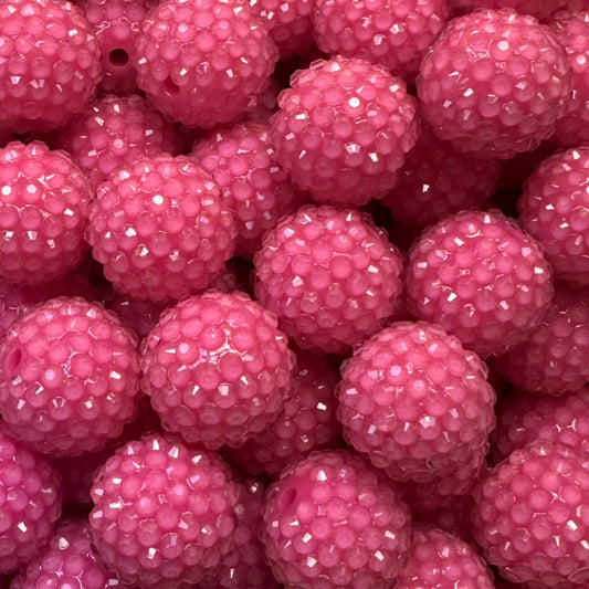 20mm Pink Clear Rhinestone Bead