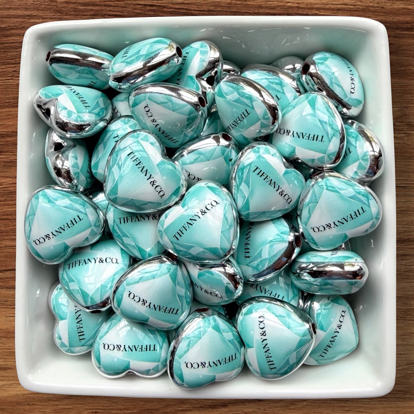 Designer Heart Acrylic Bead