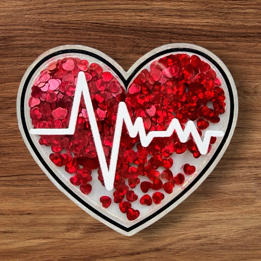 Acrylic Heart Shaker Flatback