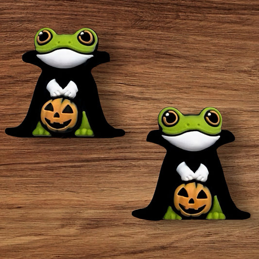3-D Frog With Pumpkin Focal