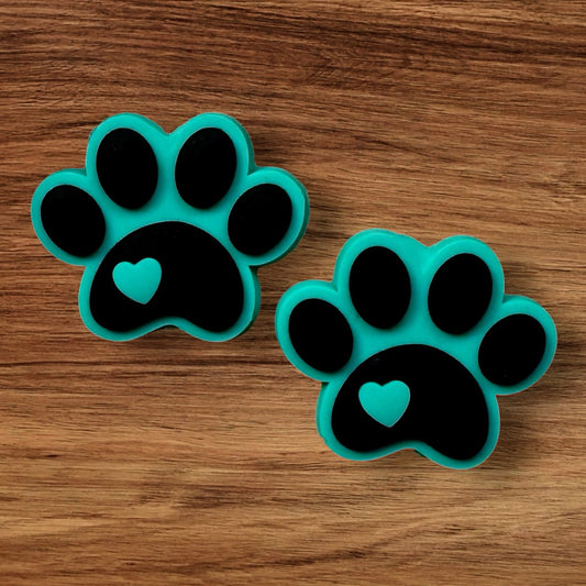Turquoise Paw Print Focal