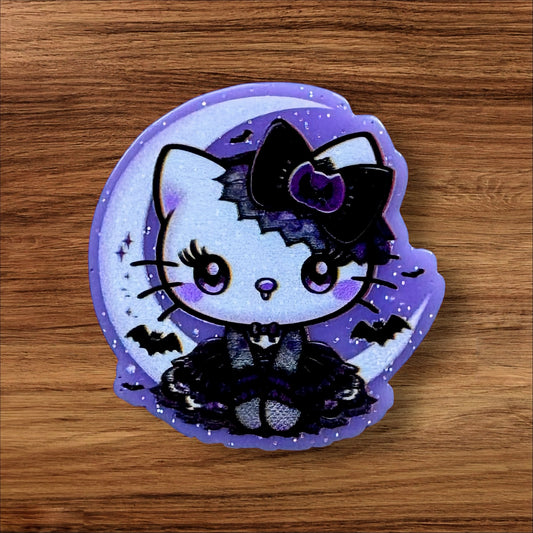 Kitty In Black Acrylic Flatback