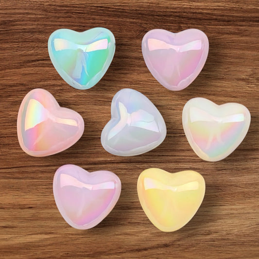 Acrylic Pastel Hearts Bead