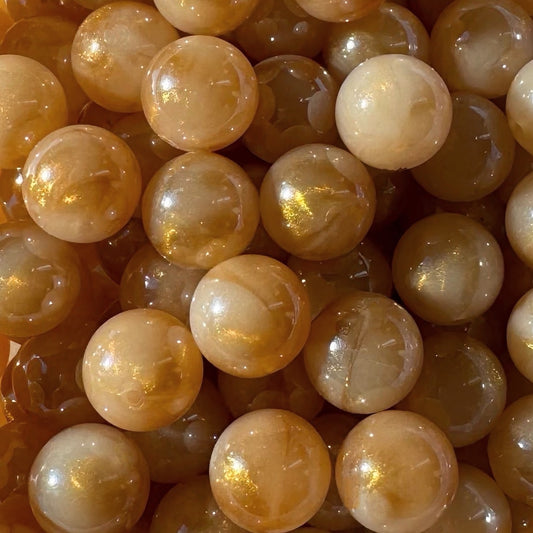 16mm Orange Luster Acrylic Bead