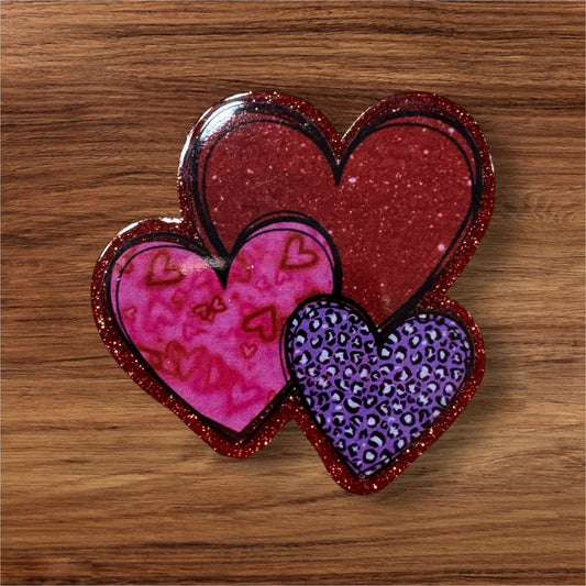 Triple Hearts Acrylic Flatback