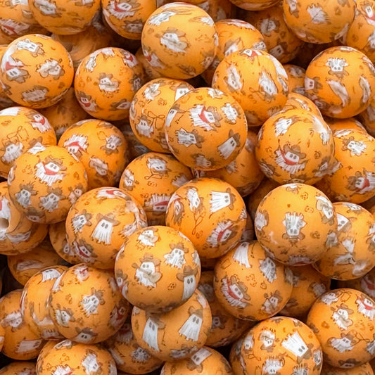 15mm Cowboy Ghost Silicone Bead