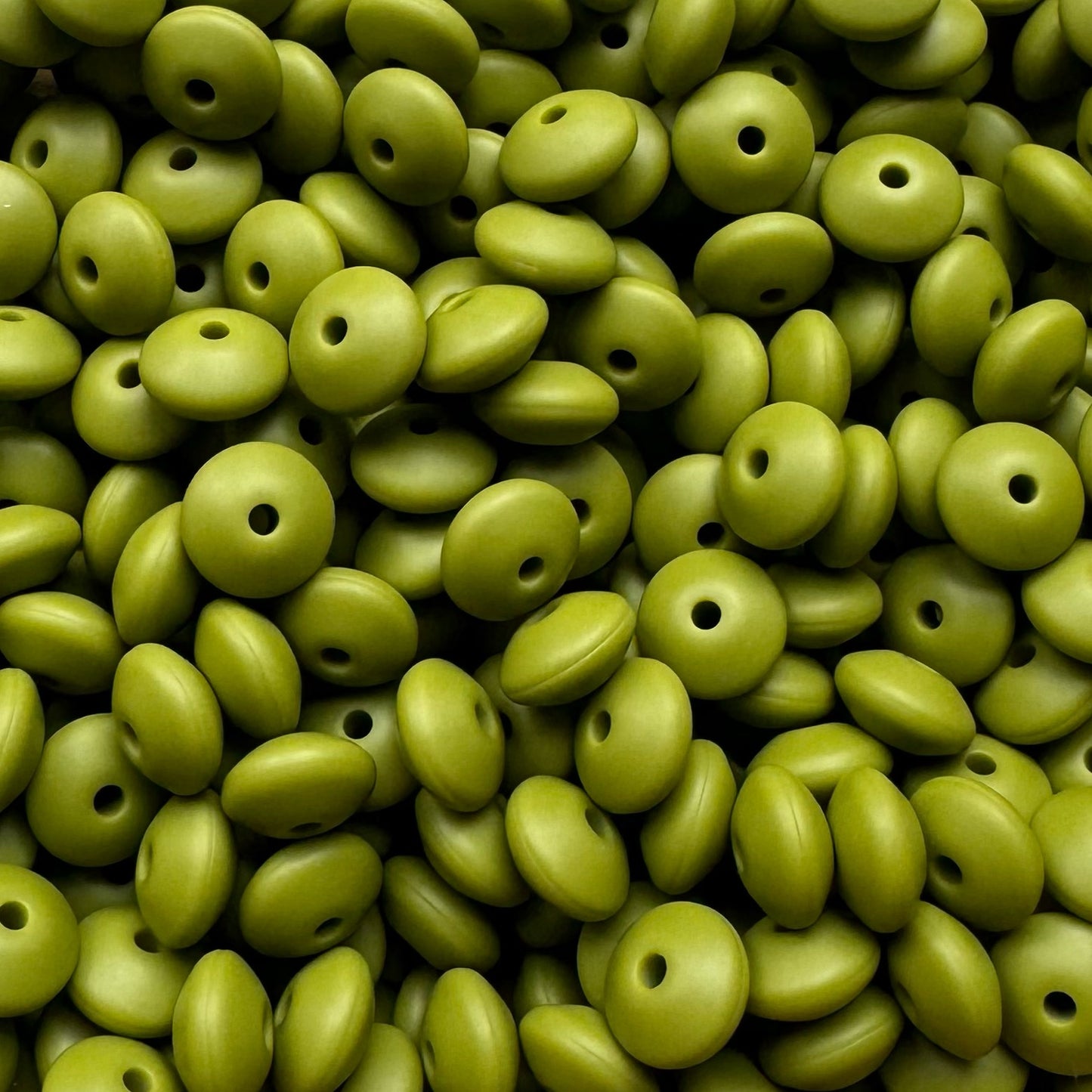12mm Army Green Silicone Lentil