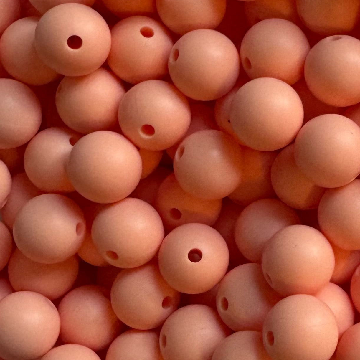 15mm Soft Peach Silicone Bead