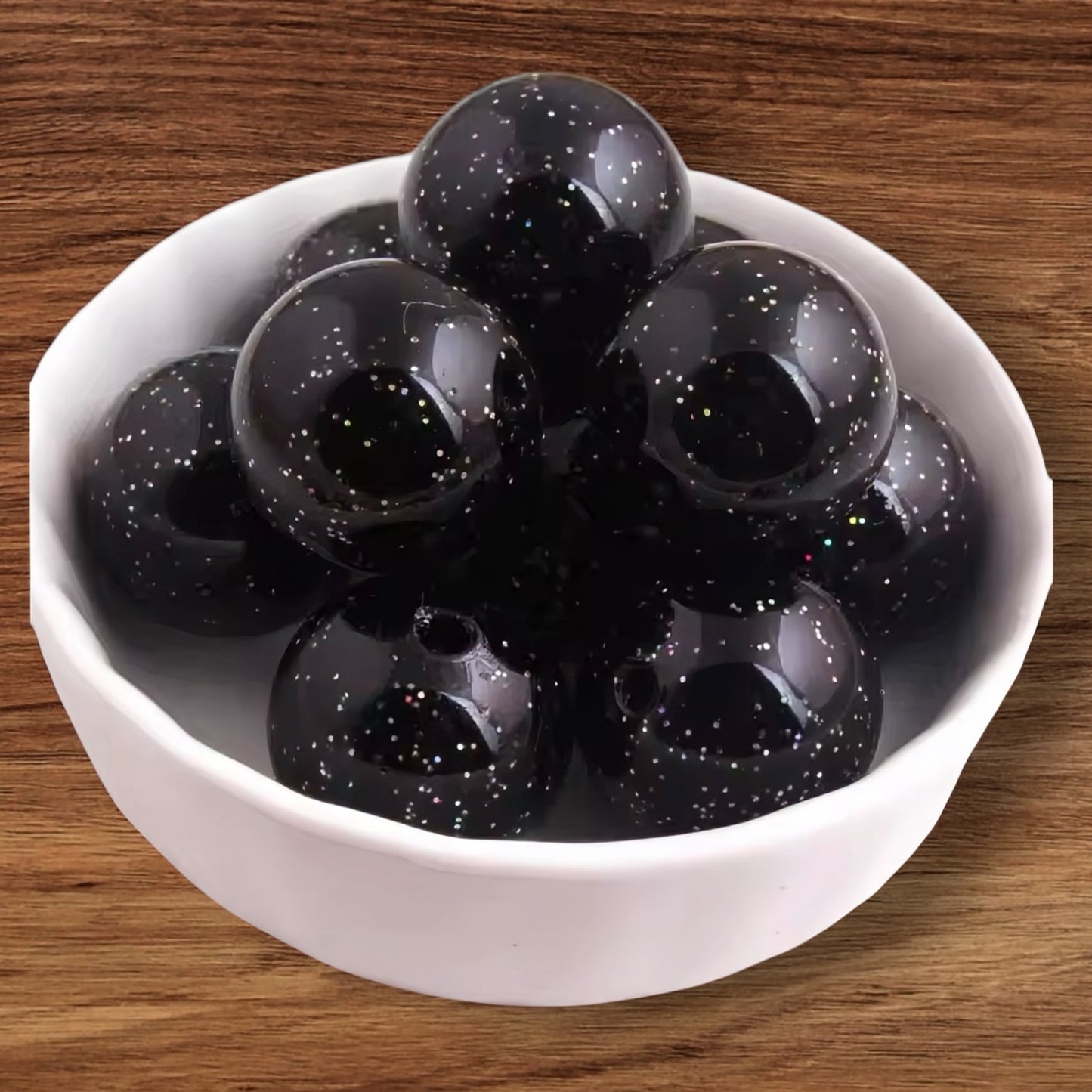 12mm Glitter Acrylic Bead
