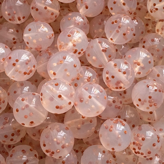 15mm Blush Confetti Silicone Bead