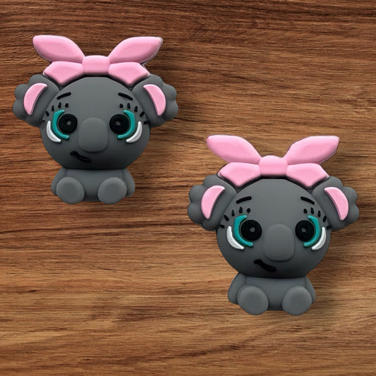 3-D Koala Bear With Pink Bow Focal