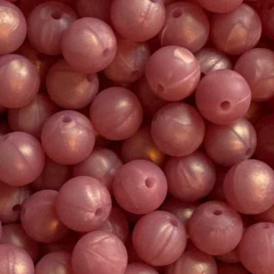 12mm Pearl Pink Silicone Bead