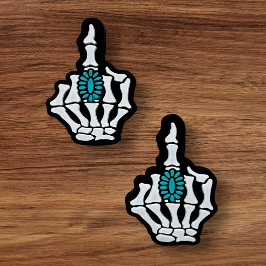 Skeleton hand With Turquoise Focal