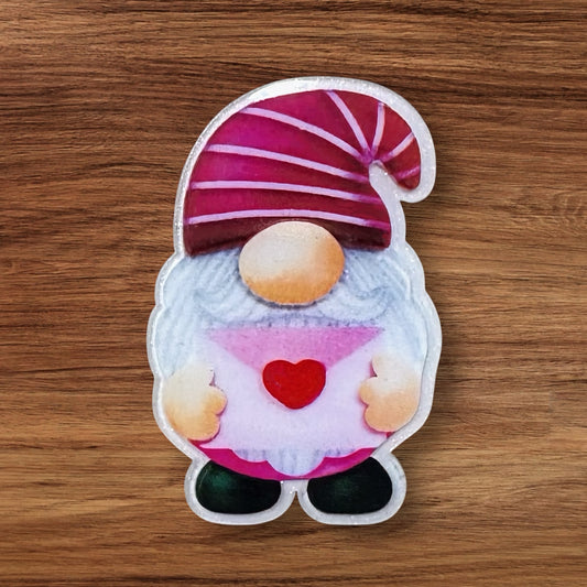 Gnome With Love Note Acrylic Flatback