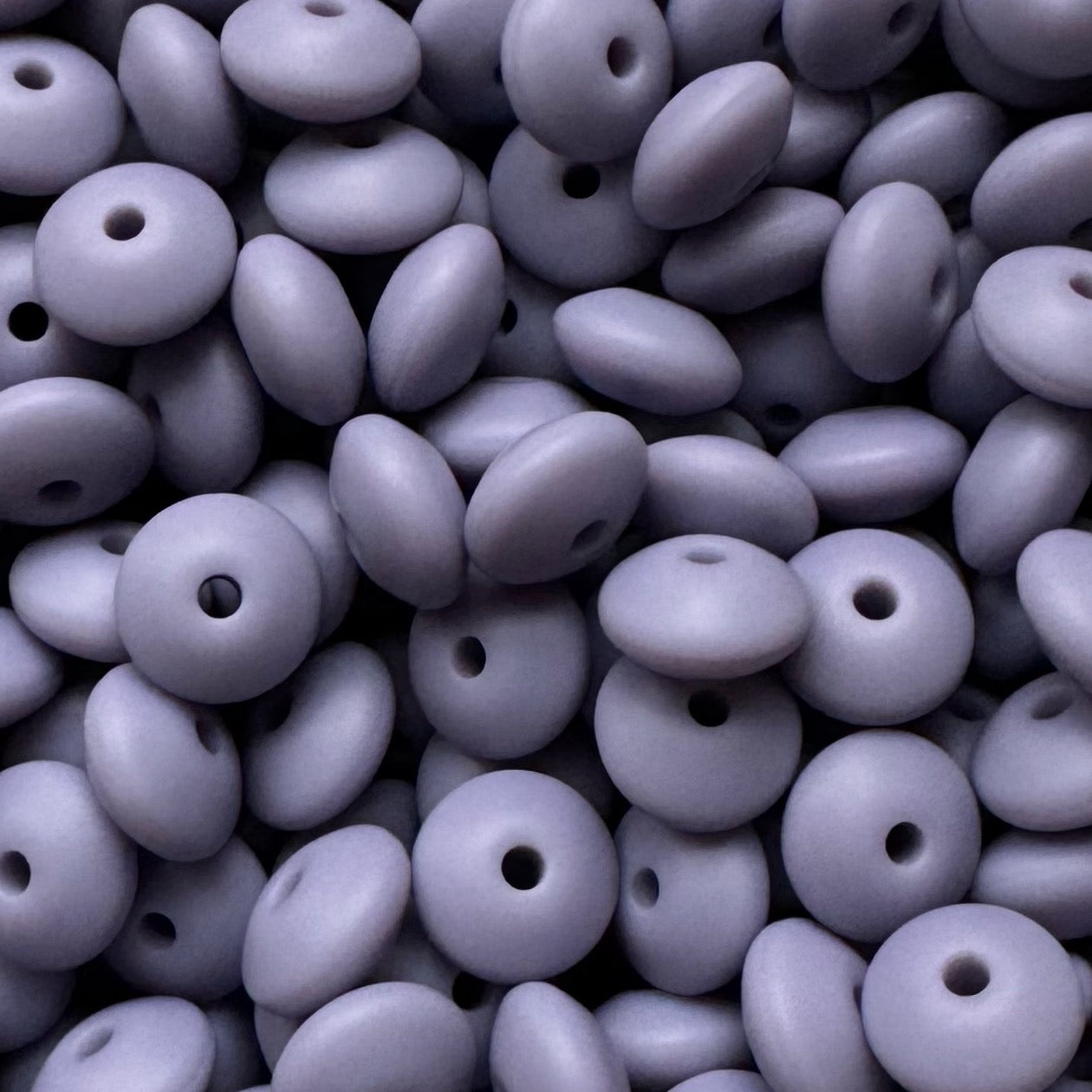 12mm Lilac Silicone Lentil Bead
