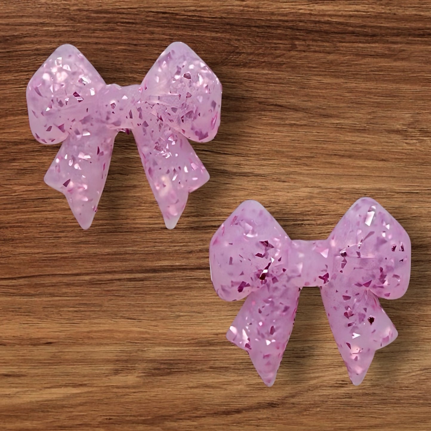 3-D Pink Glitter Bow Focal