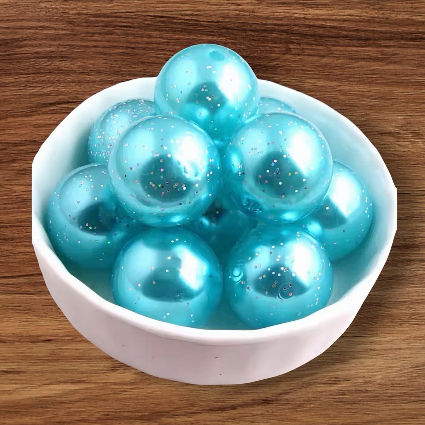 12mm Glitter Acrylic Bead