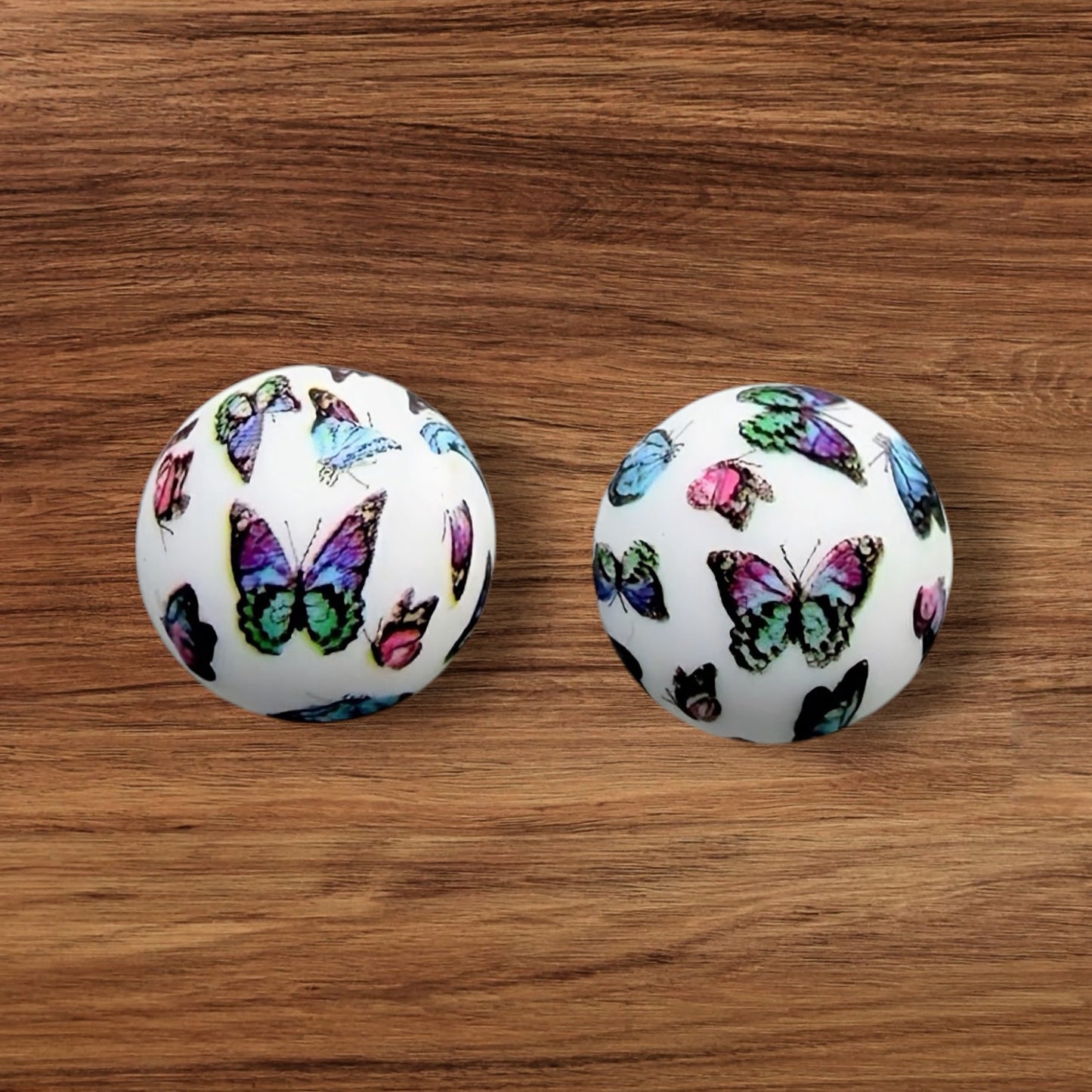 Colorful Butterflies 15mm Silicone Bead