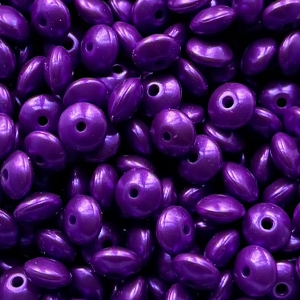 12mm Purple Metallic Silicone Lentil Bead