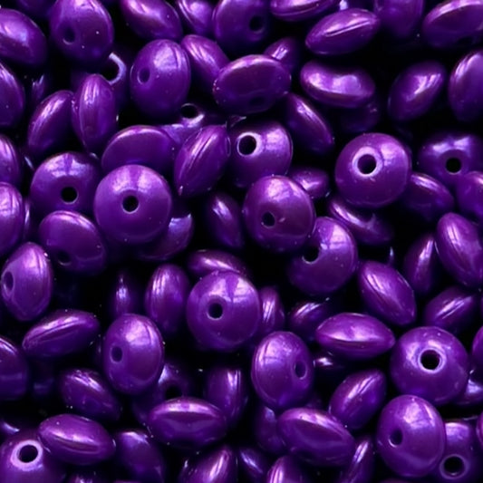 12mm Purple Metallic Silicone Lentil Bead