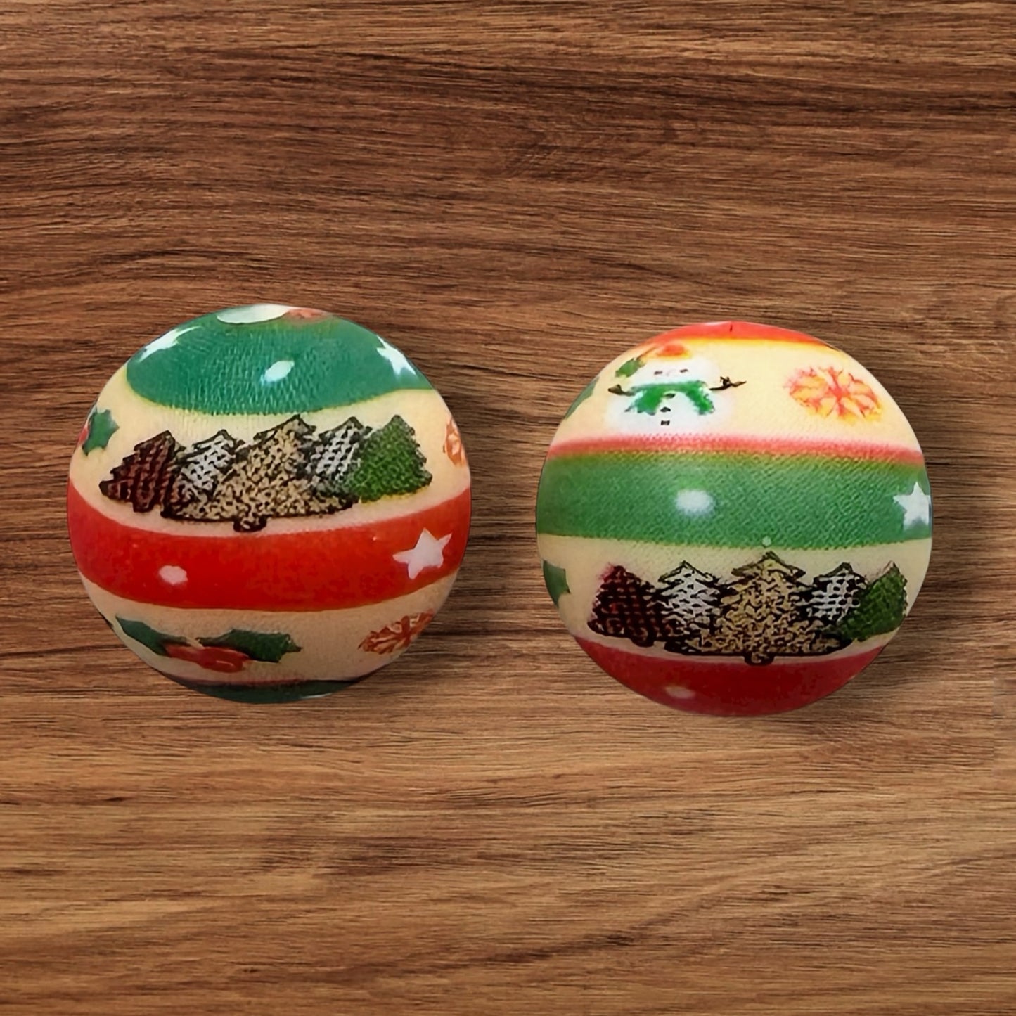 15mm Christmas Print Silicone Bead