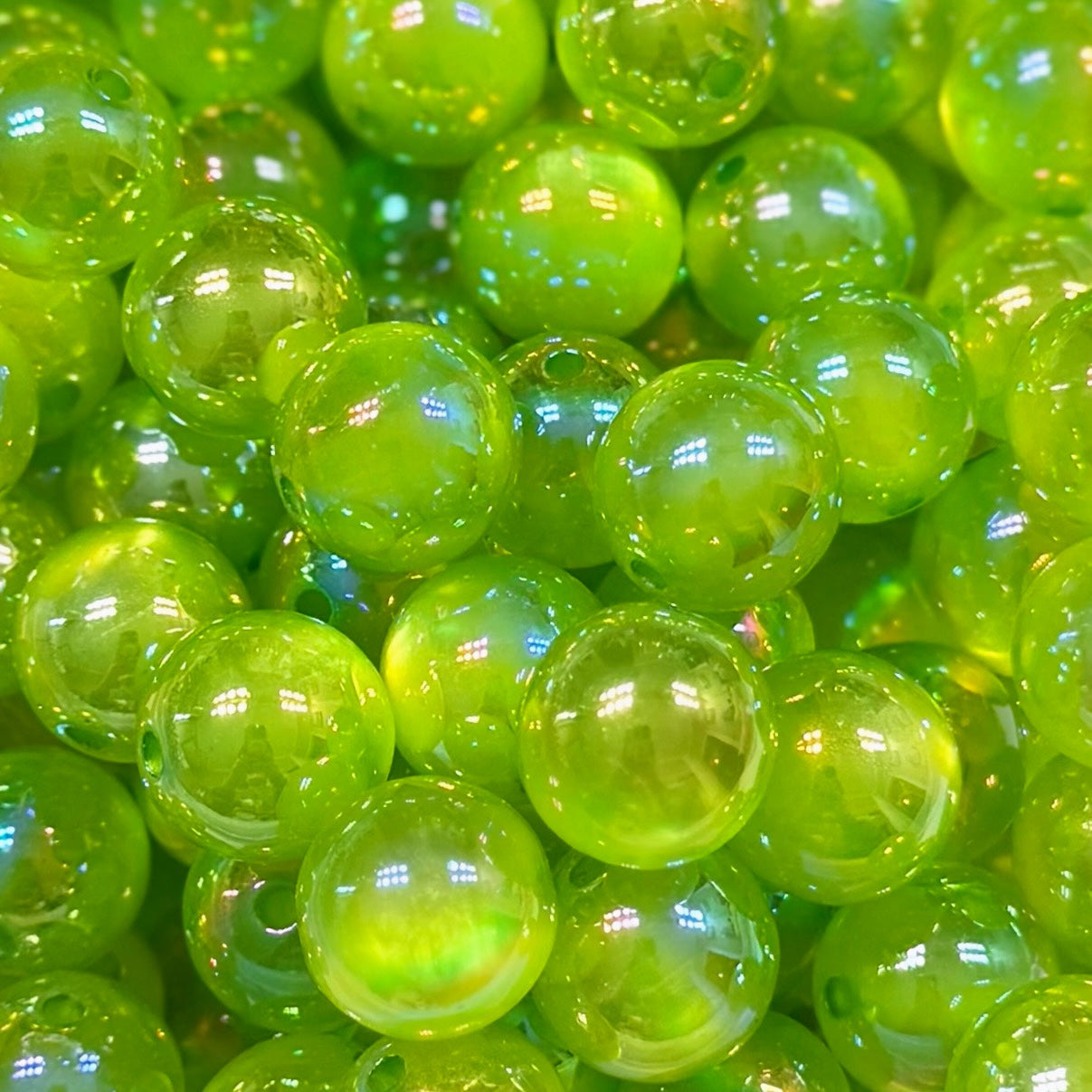 16mm Green Jelly Acrylic Bead