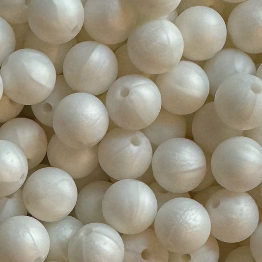 15mm Pearl White Silicone Bead
