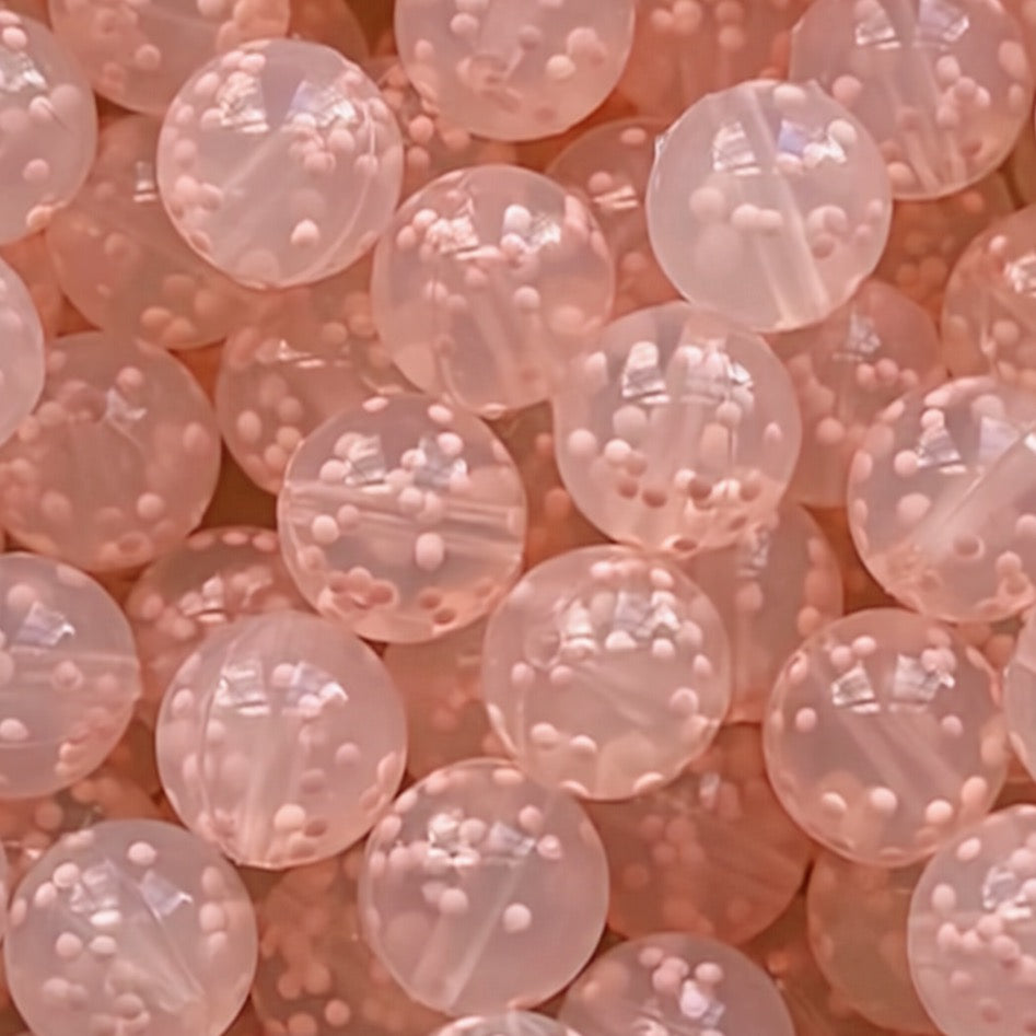 15mm Pink Confetti Silicone Bead