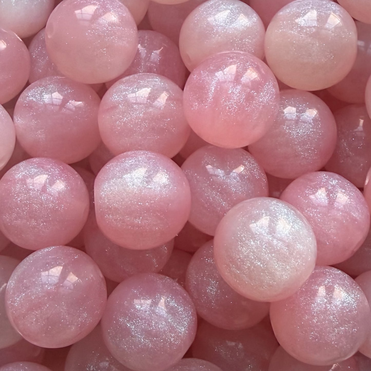 16mm Pink Galaxy Acrylic Bead