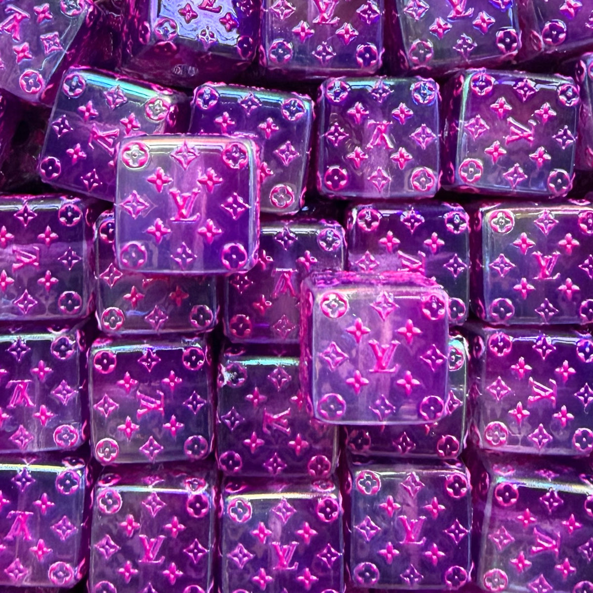 Pink Designer Acrylic Bead